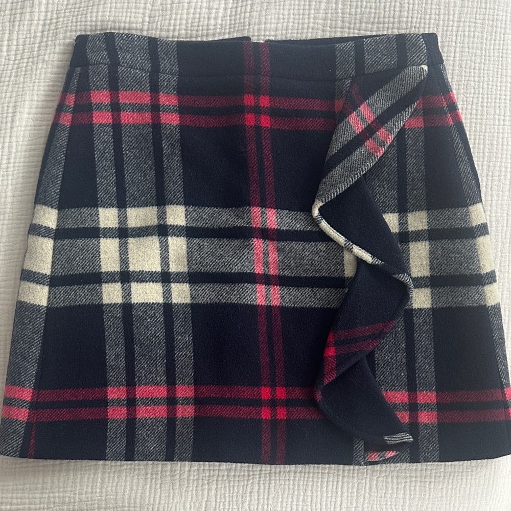 J. Crew Black and Pink Plaid Mini Skirt